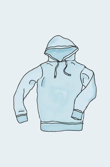 Hoodie - Blue, No